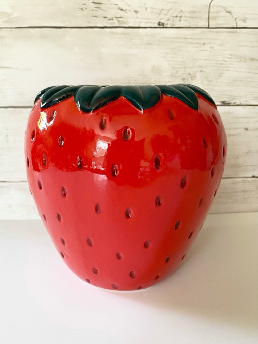 Red Strawberry Ceramic Vase